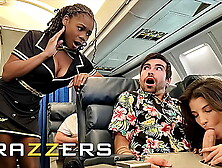 Lucky Gets Screwed With Flight Attendant Hazel Grace In Private When LaSirena69 Comes & Joins For A Charming 3some - BRAZZERS