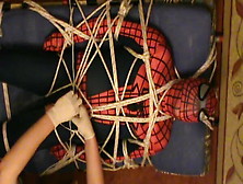 Restrained Spiderman Gets An Enjoying