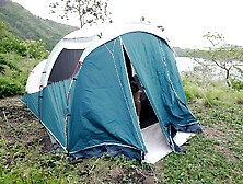 Had Fun with a Stranger's Big Dick in Tent While My Husband Was Away