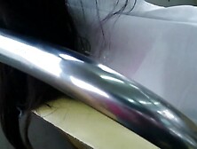 Bus Flasher Cums on Nurse's Uniform