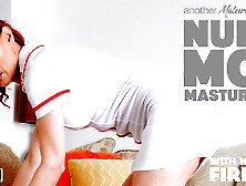 British Nurse Fire Girl Is A Skinny Cougar Who Loves To Play With Her Shaved Pussy