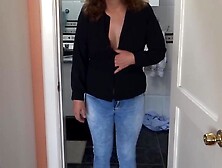 The maid's stepson masturbates in front of me and I pull down my jeans to touch myself