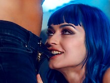 Cute Blue-Haired Chick Jewelz Blu Screwed By A Massive Penis