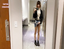 Crossdresser Exhibitionism - Bathroom Masturbation