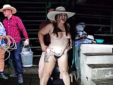 My boss JeanPaul enjoys my humongous booty and mounts me in the stable outside the farm