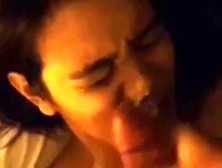 Two white Guys Cum on indonesian Girl Face