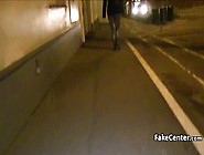 Pierced pussy teen fucked in public