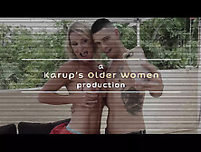 Chubby Ginger Old lady's Feet Are Irresistible in Her Stockings by 18 Yo Neighbor