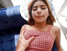 She Spreads Wide On The Couch For A Quickie