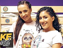 Fake Hostel Threesome with Enormous Behind Babes Seducing Gigantic Prick