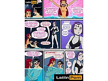 Robin Fucks Starfire And Raven In The Pool