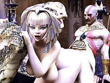 Kratos in Anubis's harem - Animation