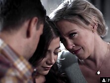 INNOCENT TABOO Orphaned teen-Year-Older Natalie Brooks Surrenders To Creepy Lovers's 3 Way Advances