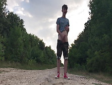 Teenager Jerking Off On A Dusty Road
