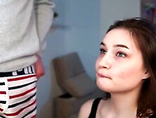 Olivia Sucks Mate's Hard Dick And Gets Fucked In A Doggystyle Position