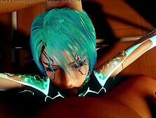 Get a close-up view of a sexy robot girl getting her perfect body ravished