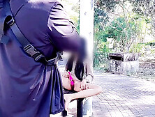 Enjoy the view of penetrating a stunning nymph in the park