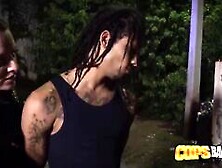 Tattooed suspect shattering dirty cop hungry pussy