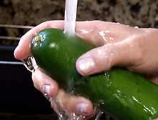 A Desperate Housewife Uses Cucumber And Carrot As A Substitute F