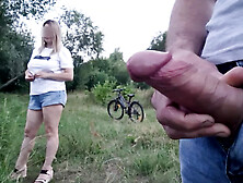 Omg !!! Man Flashes And Jerks Off Dick Near Unknown Girl.