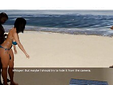 Ebony Chap Is Banging A Sexy Wife In Front Her Spouse On A Bare Beach