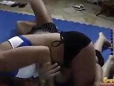 Gorgeous Girls Wrestling One Muscly Guy