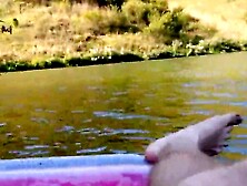 Horny Guy Films His Hard Cock While Wanking Off On The Lake