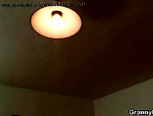 Blond granny in nylons rides stranger's schlong