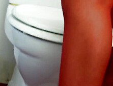 With her nylons and heels the brunette hair mother i'd like to fuck enters the gloryhole for a blow job and a facial