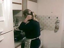 Blonde Eats Cock In The Kitchen