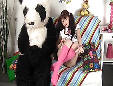 Hot Beauty Copulates With Naughty Panda Bear