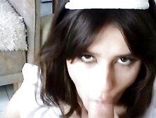 Horny Petite Girl Sucking Big Balls And Licks His Cum