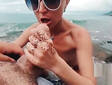 Blonde With A Cool Ass Gets Fucked On The Beach With Cherry Aleksa