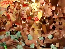 Blonde gets gang plowed inside all holes at once