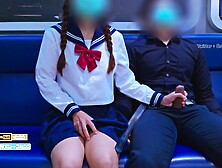 4K Japanese Cut,  Horny risa gets pounded on a train [thai amateur] cream-pie.