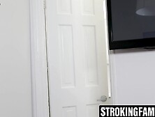 Horny slut coaxes stepbrother into banned search creampie