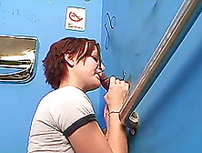 Short-Haired Amateur Brunette Erica Sucks A Gloryhole Prick