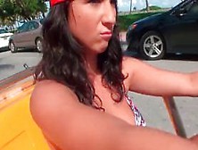 Smoking Hot Brunette Latina Flashing Her Boobs Outdoor