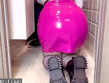 Dirty slut is tired of waiting for the order in the Restaurant and decided to have a 2