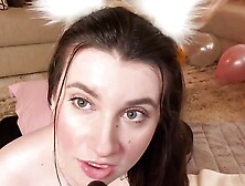 Bunny Fucks Black Dildo