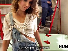 HUNT4K. Elena Vedem performed a sex show for her coworkers