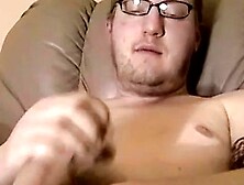 JOE SCHMO VIDEO - Cute amateur Jack with glasses masturbates on a leather sofa (Jack Napier,  Cute Amateur )