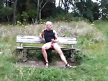 Exhibtionist handjob caught wanking in the woods