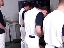 Jerking Jock Cumcovered In Lockerroom After Game