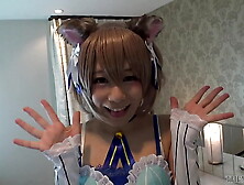 【Anime Cosplay】Cat ear holy knight costume, full of lust, begging for Nakadashi sex, 2 consecutive Nakadashi! Marie Konishi - In