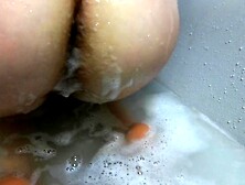 Aid me Rubbing My Back Booty and Juicy Ginger Teen Twat in Foamy Bathroom at Home