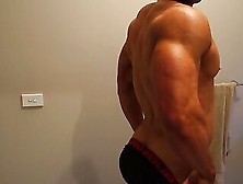 Muscular Guy Wanking Alone