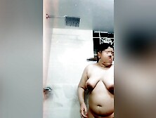 Desi Chick Showing Body While She Bath In Washroom