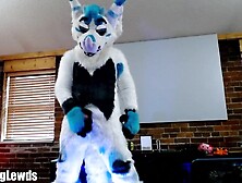 Fursuiter Strokes his Wang and Cums Hard