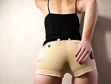 Teen Amateur In Tight Shorts Teases Her Visible Panty Line 720p